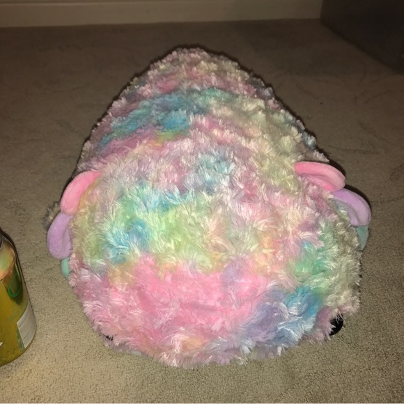 Rainbow Pastel Fluffy Axolotl Plush - Picture 2 of 8